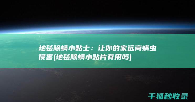 地毯除螨小贴士：让你的家远离螨虫侵害 (地毯除螨小贴片有用吗)