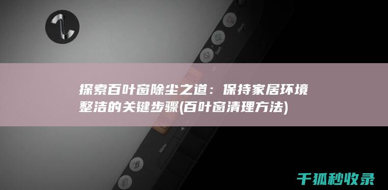 探索百叶窗除尘之道：保持家居环境整洁的关键步骤 (百叶窗清理方法)